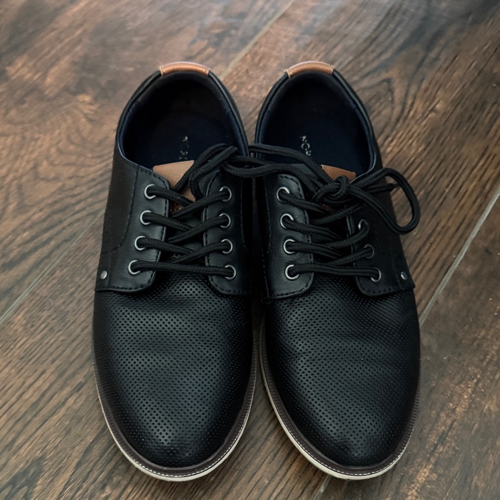 Classic Black Boys Lace-Up Shoes